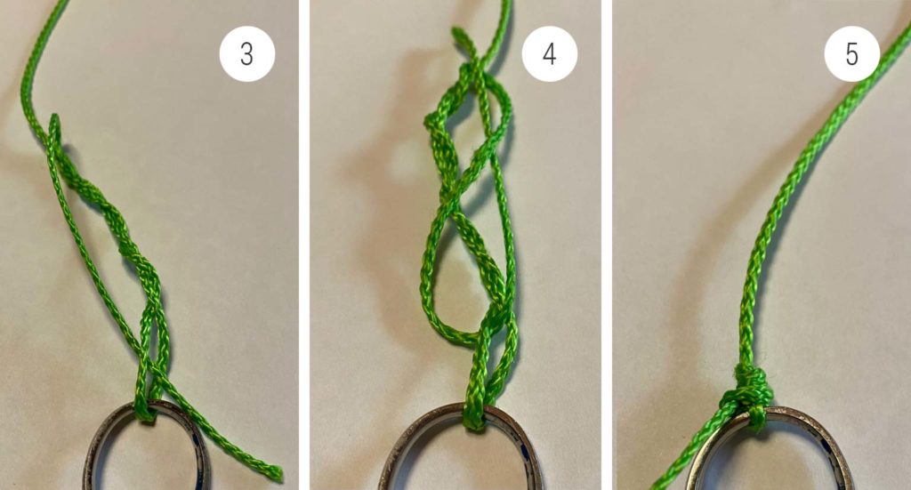Étapes de réalisation d'un noeud de pêche pour la cuillère